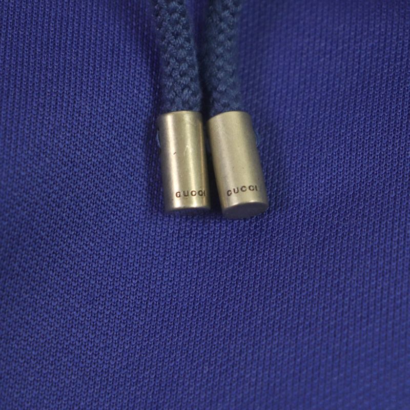  Gucci 22SS 683516 Tiger Back Embroidery Zip Up Hoodie Track Jacket Blue Beige