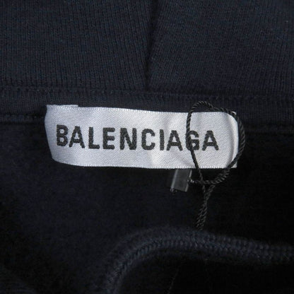 Balenciaga 578135 100% Cotton Bonjour Hoodie Oversized Pullover Hoodie Navy XS