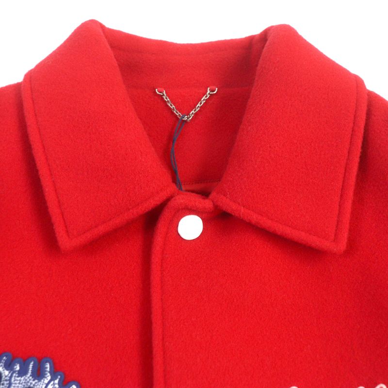 Louis Vuitton Yayoi Kusama 23SS Hol31e Cowhide Wool Embroidered Varsity Jacket