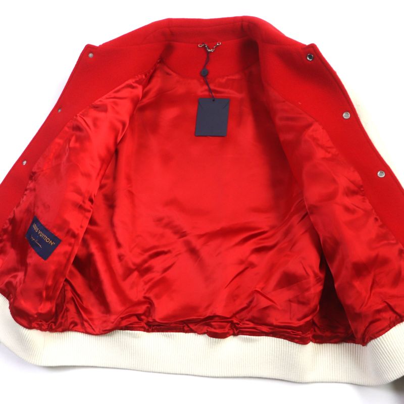 Louis Vuitton Yayoi Kusama 23SS Hol31e Cowhide Wool Embroidered Varsity Jacket