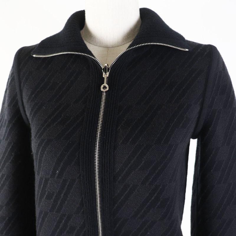 Hermes 23AW 3h2204d2 Wool Cashmere Bias H/none Fabric Reversible Zip Knit