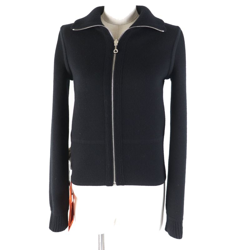 Hermes 23AW 3h2204d2 Wool Cashmere Bias H/none Fabric Reversible Zip Knit