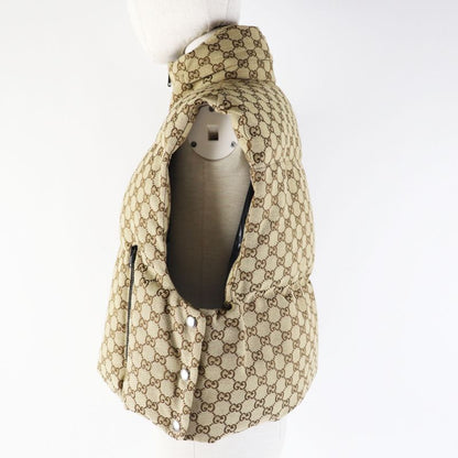Gucci 23AW 776838 GG Pattern GG Canvas Hooded Zip-up Cotton Vest Beige XS Made