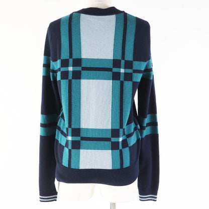 Hermes 23AW 3h2620dd Brid De Gala Tartan 100% Cashmere Long Sleeve Knit Multi