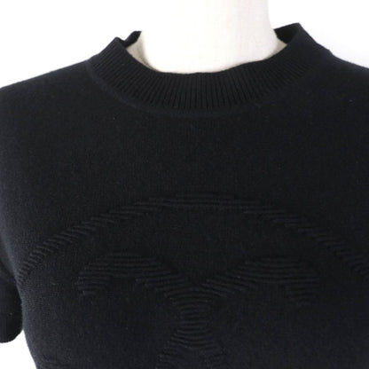 Hermes 22AW 2h2663d1 100% Cashmere H Lift Short Sleeve Knit Black 36 Made In