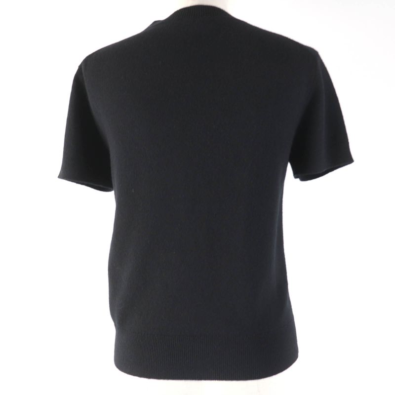 Hermes 22AW 2h2663d1 100% Cashmere H Lift Short Sleeve Knit Black 36 Made In