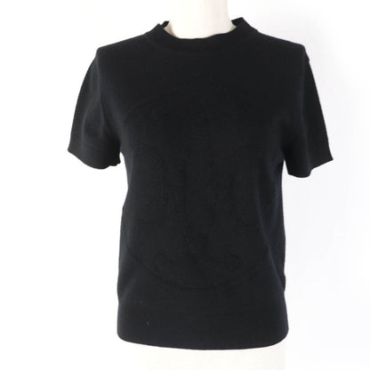 Hermes 22AW 2h2663d1 100% Cashmere H Lift Short Sleeve Knit Black 36 Made In