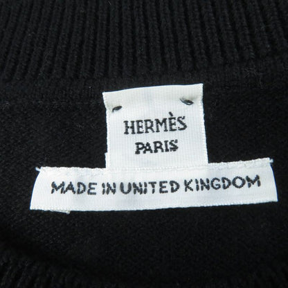 Hermes 22AW 2h2663d1 100% Cashmere H Lift Short Sleeve Knit Black 36 Made In