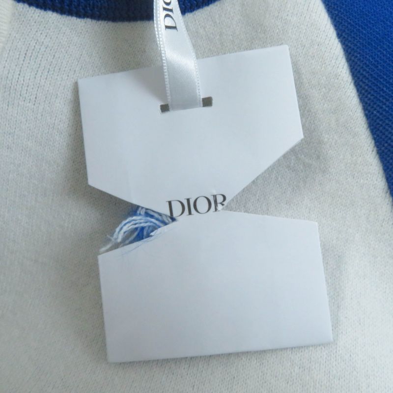 Christian DIOR 224v50am110 VIBE Cashmere-blend Cropped Knit Jacket Blue Ivory
