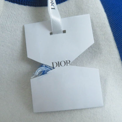 Christian DIOR 224v50am110 VIBE Cashmere-blend Cropped Knit Jacket Blue Ivory