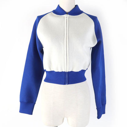 Christian DIOR 224v50am110 VIBE Cashmere-blend Cropped Knit Jacket Blue Ivory