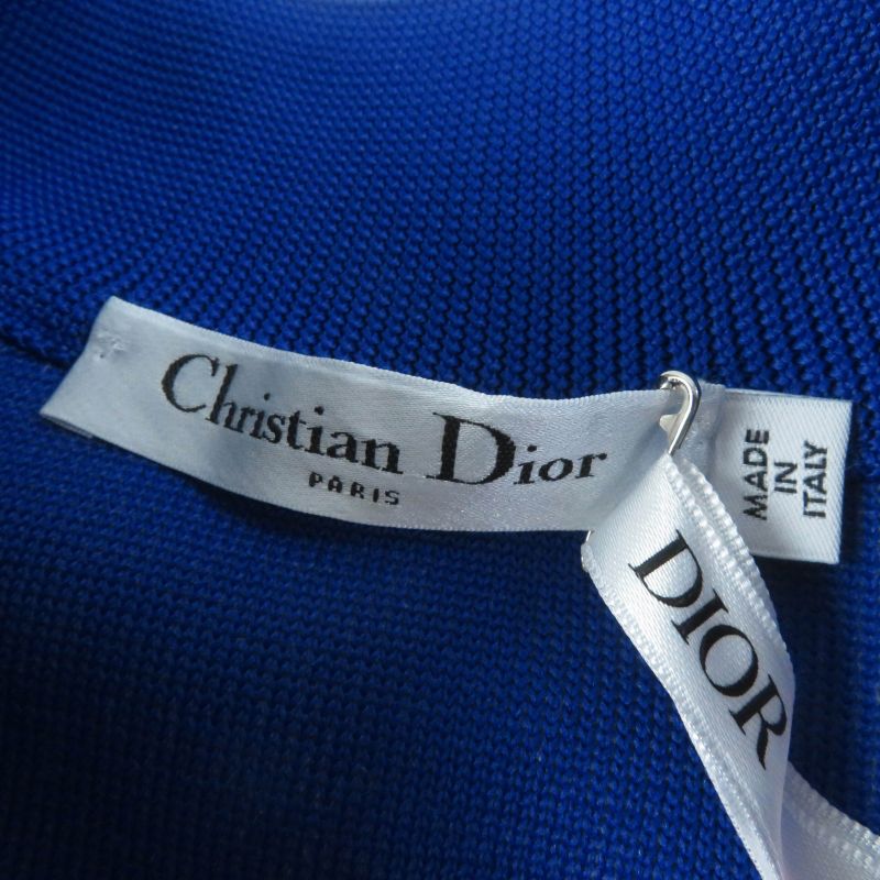 Christian DIOR 224v50am110 VIBE Cashmere-blend Cropped Knit Jacket Blue Ivory