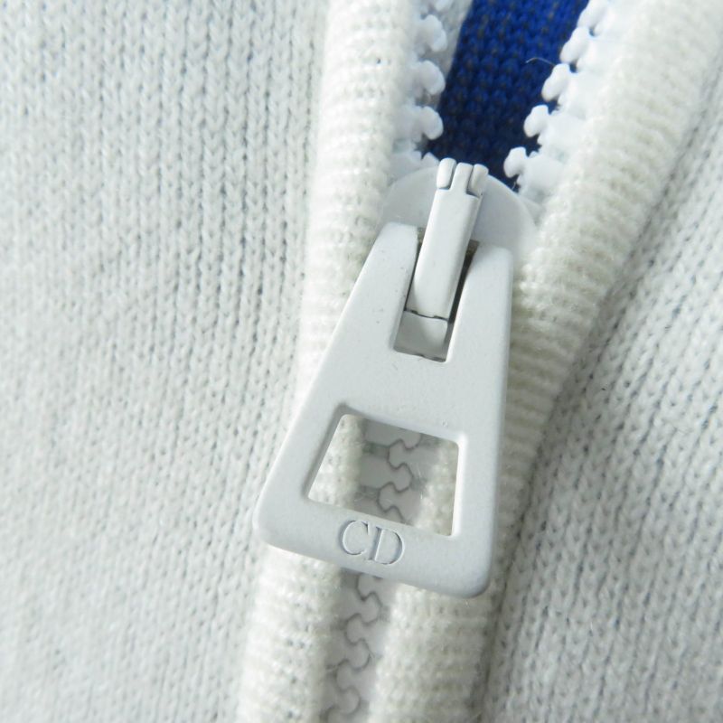 Christian DIOR 224v50am110 VIBE Cashmere-blend Cropped Knit Jacket Blue Ivory