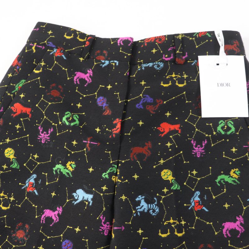 Christian DIOR 241p05a7203 Lucky Motif Pixel Silk Blend Constellation Pants