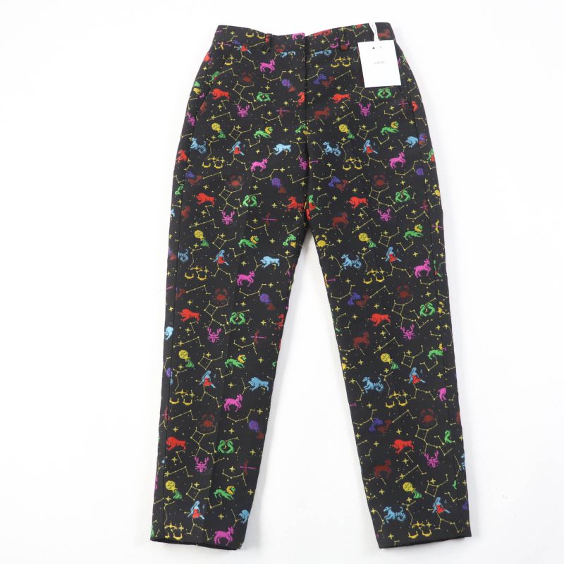 Christian DIOR 241p05a7203 Lucky Motif Pixel Silk Blend Constellation Pants