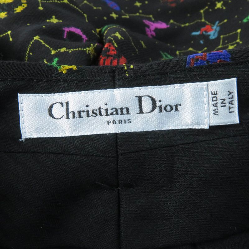 Christian DIOR 241p05a7203 Lucky Motif Pixel Silk Blend Constellation Pants