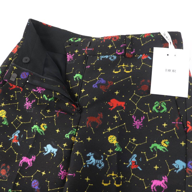 Christian DIOR 241p05a7203 Lucky Motif Pixel Silk Blend Constellation Pants