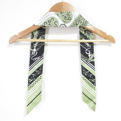 25ss Hermes Amazon Celebration Silk Twirly Scarf Green Ladies Used