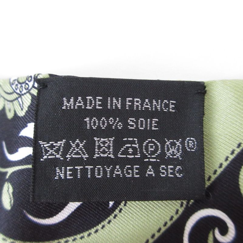 25ss Hermes Amazon Celebration Silk Twirly Scarf Green Ladies Used