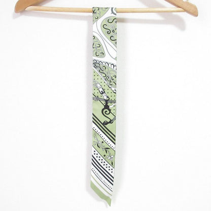 25ss Hermes Amazon Celebration Silk Twirly Scarf Green Ladies Used