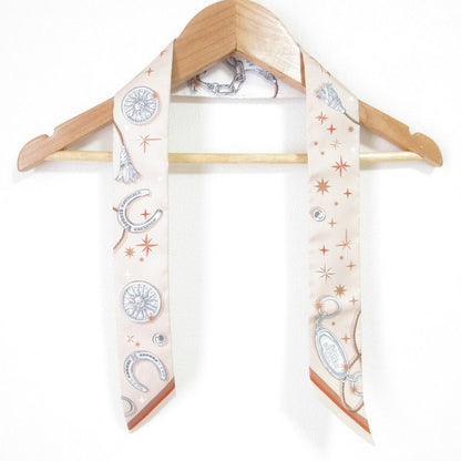 25aw Hermes C'est LA Fete Silk Tulley Scarf Beige Ladies Used