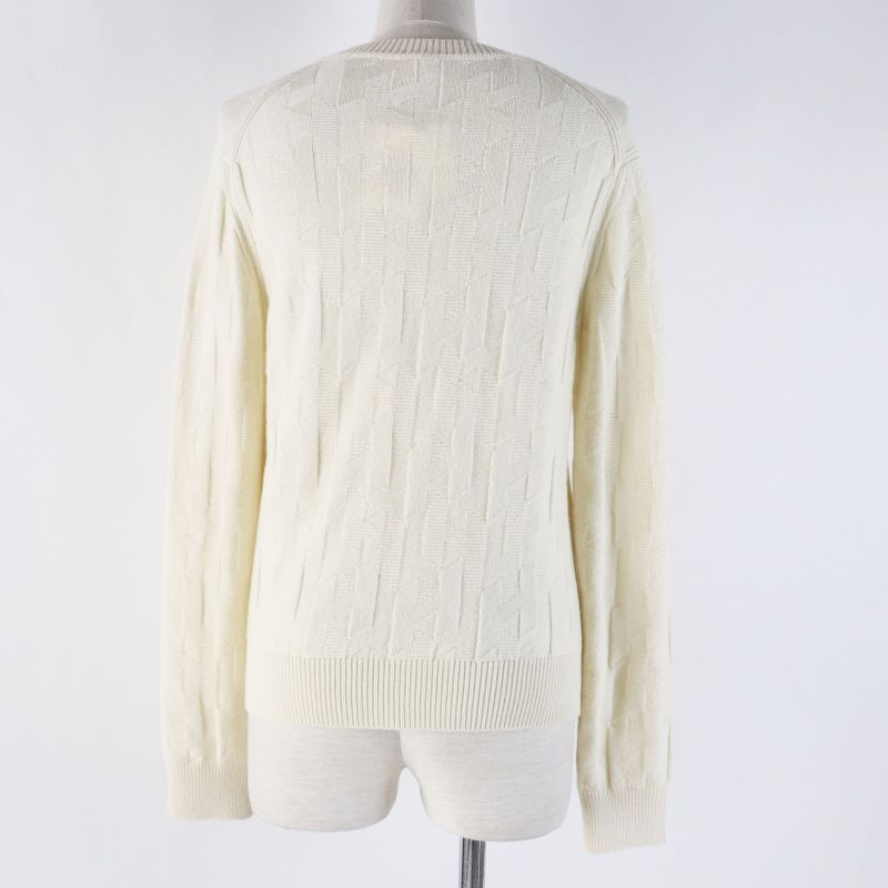 Hermes 24SS 4e2610d3 100% Wool H Motif Pattern Long Sleeves Knit Pullover