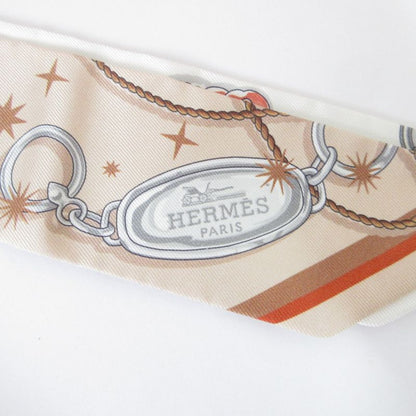 25aw Hermes C'est LA Fete Silk Tulley Scarf Beige Ladies Used