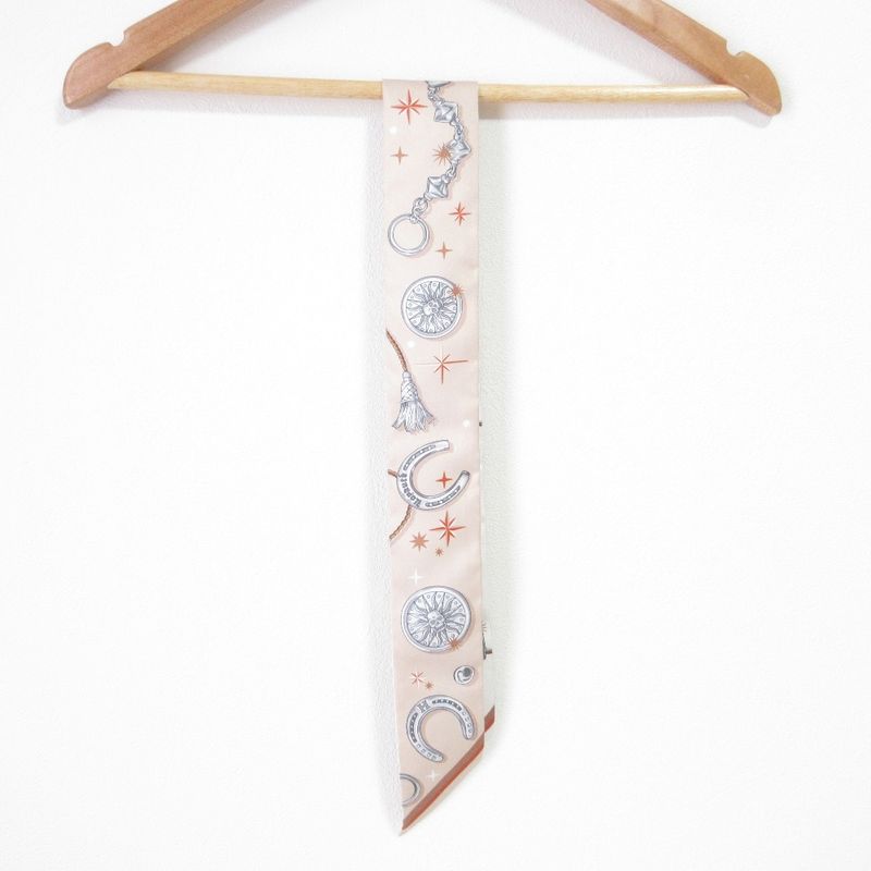 25aw Hermes C'est LA Fete Silk Tulley Scarf Beige Ladies Used