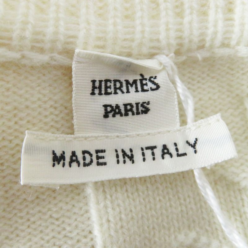 Hermes 24SS 4e2610d3 100% Wool H Motif Pattern Long Sleeves Knit Pullover
