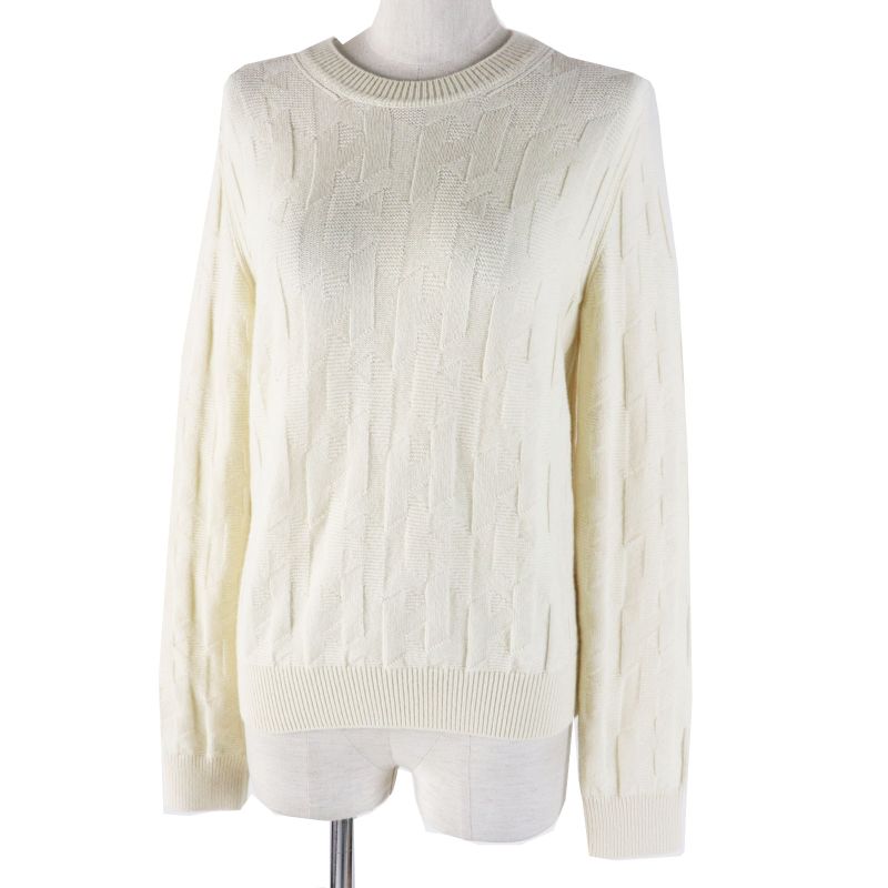 Hermes 24SS 4e2610d3 100% Wool H Motif Pattern Long Sleeves Knit Pullover