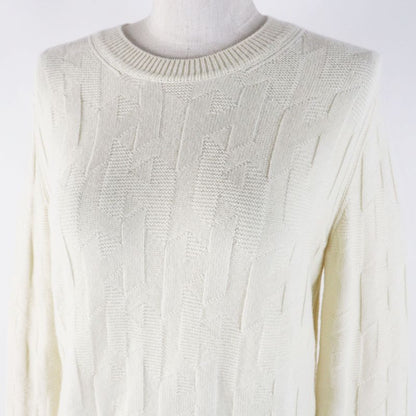 Hermes 24SS 4e2610d3 100% Wool H Motif Pattern Long Sleeves Knit Pullover
