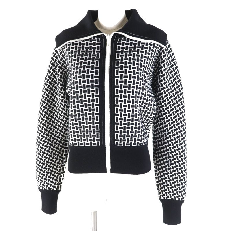 Hermes 22AW 2h2200dd Cartouche Mosaic Motif H Pattern Zip-up Knit Blouson