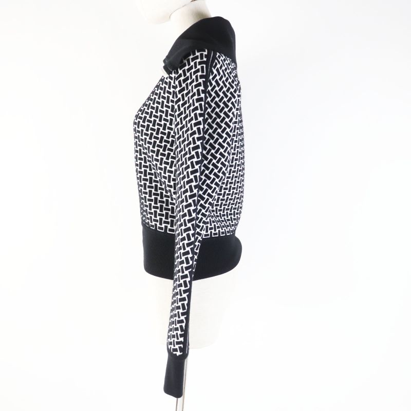 Hermes 22AW 2h2200dd Cartouche Mosaic Motif H Pattern Zip-up Knit Blouson