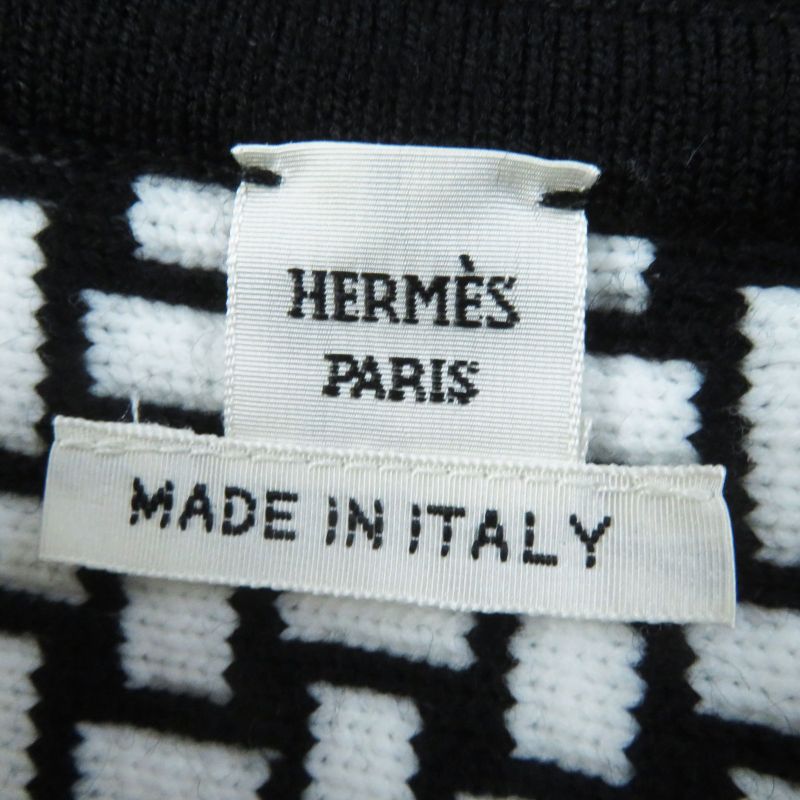 Hermes 22AW 2h2200dd Cartouche Mosaic Motif H Pattern Zip-up Knit Blouson