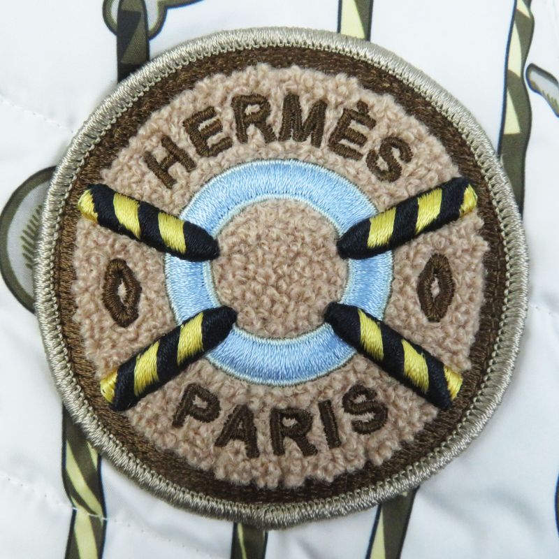 Hermes 23AW 3h0171d2 Chaine D'ancre Patterned Patch Serie Button Down Jacket