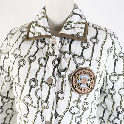 Hermes 23AW 3h0171d2 Chaine D'ancre Patterned Patch Serie Button Down Jacket