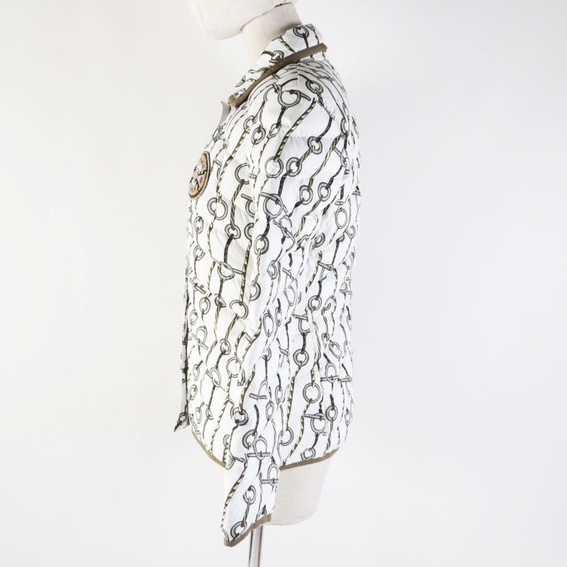 Hermes 23AW 3h0171d2 Chaine D'ancre Patterned Patch Serie Button Down Jacket