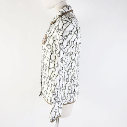 Hermes 23AW 3h0171d2 Chaine D'ancre Patterned Patch Serie Button Down Jacket