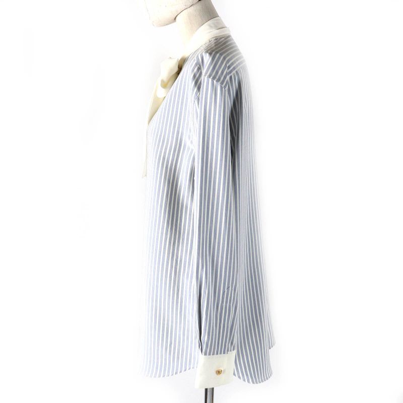 Celine 2c904562t Eddy Period Triomphe Striped 100% Silk Long Sleeve Shirt With