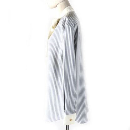 Celine 2c904562t Eddy Period Triomphe Striped 100% Silk Long Sleeve Shirt With