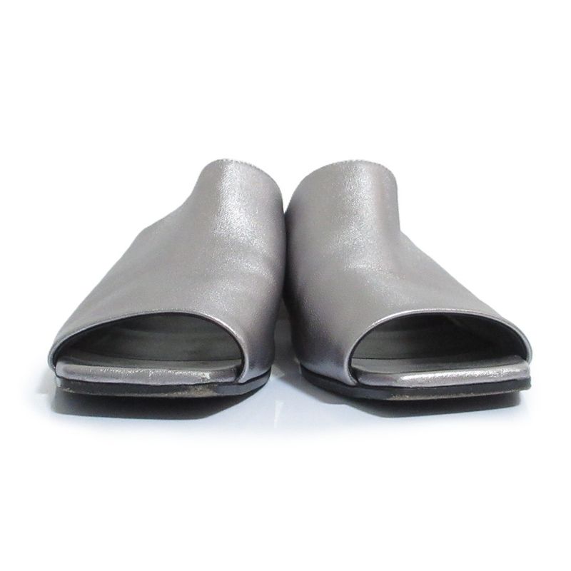 Hermes Idol Leather Mules Size 36 Equivalent to 23cm (9.06in) Silver Color
