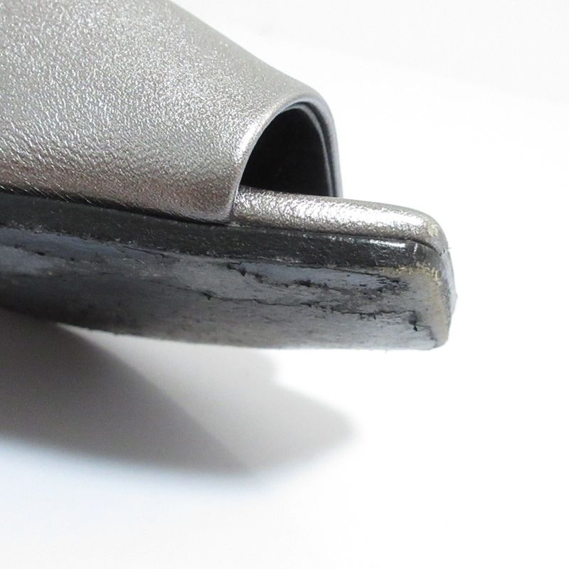 Hermes Idol Leather Mules Size 36 Equivalent to 23cm (9.06in) Silver Color