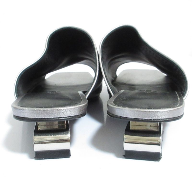Hermes Idol Leather Mules Size 36 Equivalent to 23cm (9.06in) Silver Color