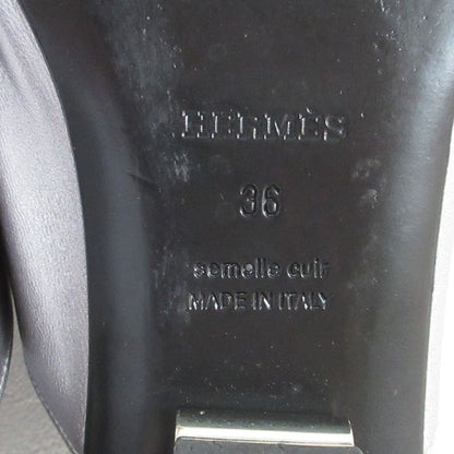 Hermes Idol Leather Mules Size 36 Equivalent to 23cm (9.06in) Silver Color