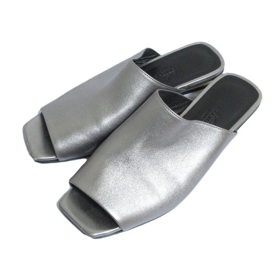 Hermes Idol Leather Mules Size 36 Equivalent to 23cm (9.06in) Silver Color