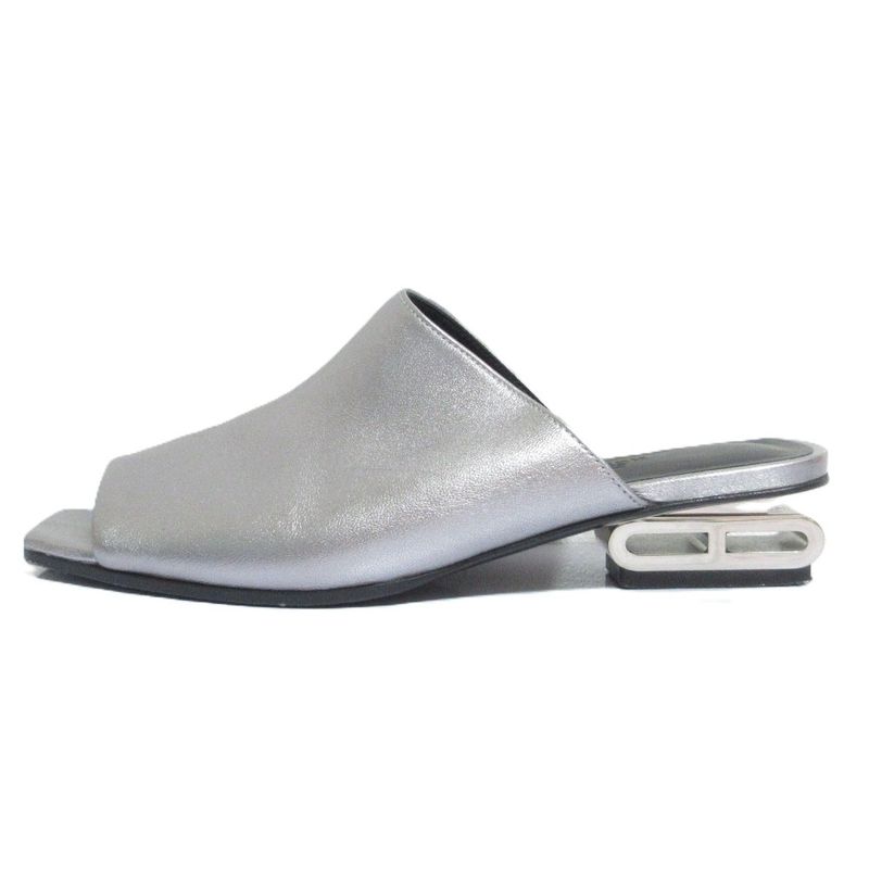 Hermes Idol Leather Mules Size 36 Equivalent to 23cm (9.06in) Silver Color