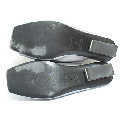 Hermes Idol Leather Mules Size 36 Equivalent to 23cm (9.06in) Silver Color