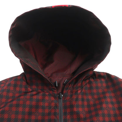  Fendi 2022 Faa864 Staggered FF Logo Hooded Reversible WZIP Coat Red Black 48