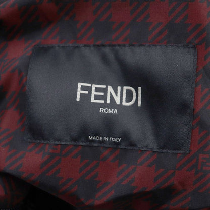  Fendi 2022 Faa864 Staggered FF Logo Hooded Reversible WZIP Coat Red Black 48