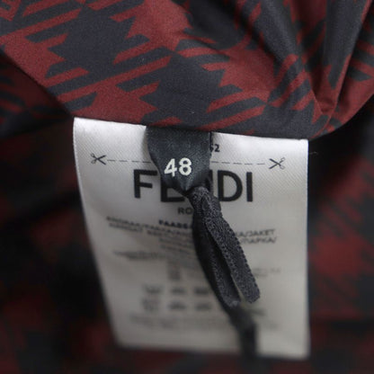  Fendi 2022 Faa864 Staggered FF Logo Hooded Reversible WZIP Coat Red Black 48